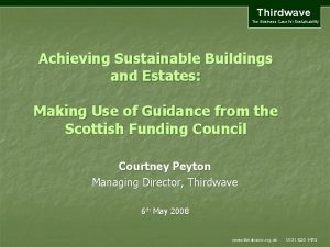 Thirdwave The Business Case for Sustainability Achieving Sustainable