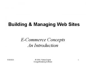 Building Managing Web Sites ECommerce Concepts An Introduction