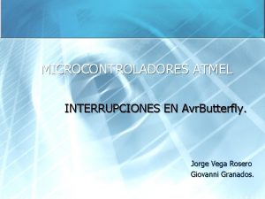 MICROCONTROLADORES ATMEL INTERRUPCIONES EN Avr Butterfly Jorge Vega