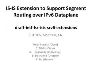 ISIS Extension to Support Segment Routing over IPv