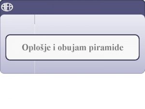 Oploje i obujam piramide Najvea piramida u Gizi