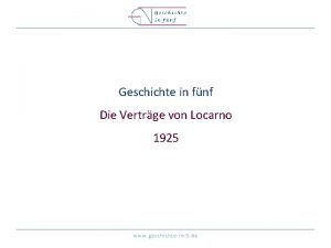 Geschichte in fnf Die Vertrge von Locarno 1925