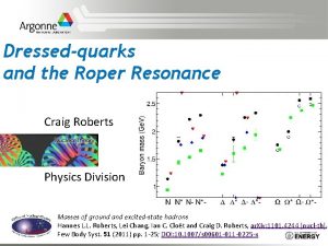 Dressedquarks and the Roper Resonance Craig Roberts Physics