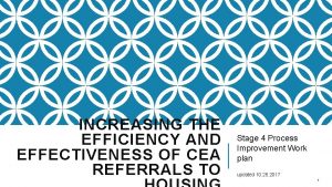 INCREASING THE EFFICIENCY AND EFFECTIVENESS OF CEA REFERRALS