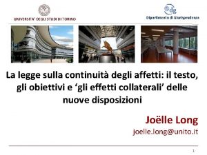 UNIVERSITA DEGLI STUDI DI TORINO Dipartimento di Giurisprudenza