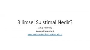 Bilimsel Suistimal Nedir Altu Yalnta Ankara niversitesi altug