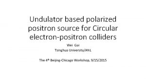 Undulator based polarized positron source for Circular electronpositron