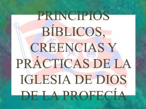 BAUTISMO DEL ESPIRITU SANTO Principios Bblicos Creencias y