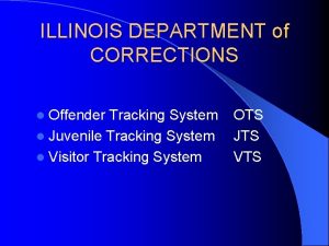 ILLINOIS DEPARTMENT of CORRECTIONS l Offender Tracking System