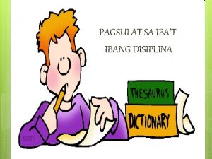 PAGSULAT SA IBAT IBANG DISIPLINA PAGSULAT KATUTURAN AT