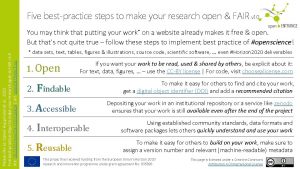 Five bestpractice steps to make your research open