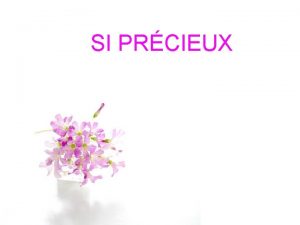 SI PRCIEUX Lavenir est plus prcieux que tout