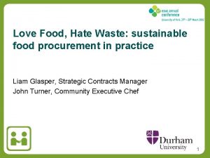 Love Food Hate Waste sustainable food procurement in