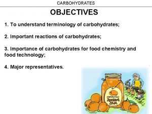CARBOHYDRATES OBJECTIVES 1 To understand terminology of carbohydrates