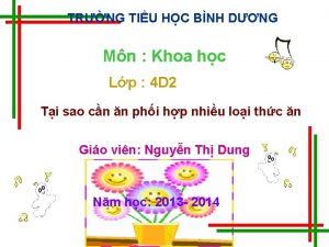 TRNG TIU HC BNH DNG Mn Khoa hc