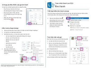 Tham chi u Nhanh Lync 2013 S du