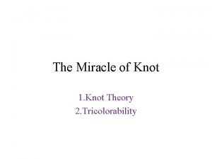 The Miracle of Knot 1 Knot Theory 2