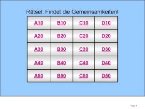 Rtsel Findet die Gemeinsamkeiten A 10 B 10