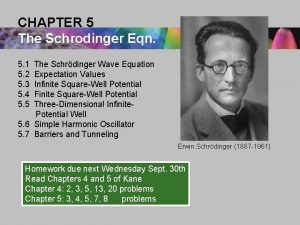 CHAPTER 5 The Schrodinger Eqn 5 1 5