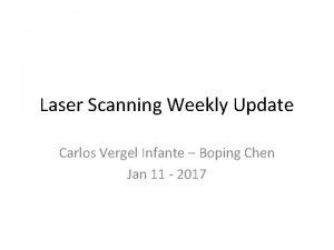 Laser Scanning Weekly Update Carlos Vergel Infante Boping