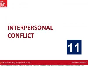 INTERPERSONAL CONFLICT 11 Floyd Interpersonal Communication 3 e