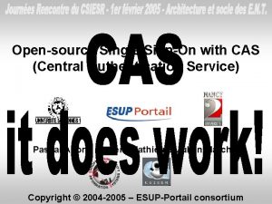 Opensource Single SignOn with CAS Central Authentication Service