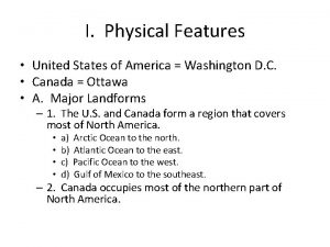 I Physical Features United States of America Washington