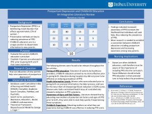 Postpartum Depression and Childbirth Education An Integrative Literature