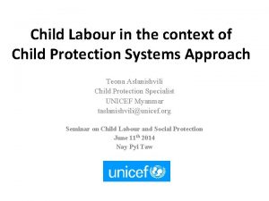 Child Labour in the context of Child Protection