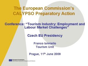 The European Commissions CALYPSO Preparatory Action Conference Tourism