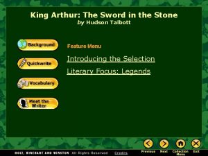 King Arthur The Sword in the Stone by