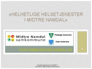 HELHETLIGE HELSETJENESTER I MIDTRE NAMDAL Flatanger kommune Osen