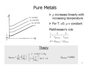 Pure Metals increases linearly with increasing temperature For