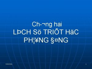 Ch ng hai LCH S TRIT HC PHNG