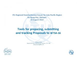 ITU Regional Standardization Forum for Asia Pacific Region