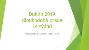 Dublin 2019 dlouhodob praxe 14 tdn Tereza Drbov