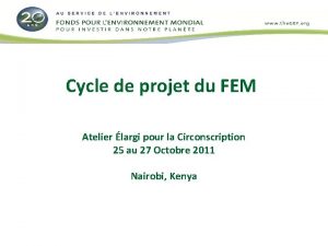 Cycle de projet du FEM Atelier largi pour