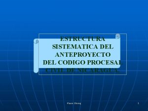 ESTRUCTURA SISTEMATICA DEL ANTEPROYECTO DEL CODIGO PROCESAL CIVIL