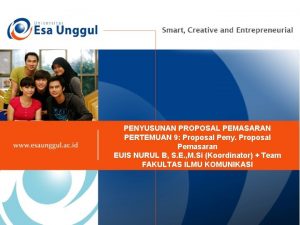 PENYUSUNAN PROPOSAL PEMASARAN PERTEMUAN 9 Proposal Peny Proposal