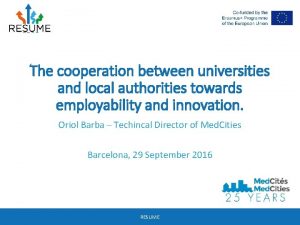 The cooperation between universities and local authorities towards