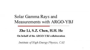 Solar Gamma Rays and Measurements with ARGOYBJ Zhe