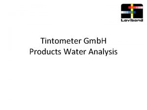 Tintometer Gmb H Products Water Analysis Overview Lovibond