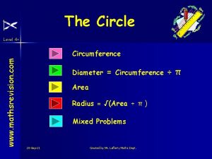 The Circle Level 4 www mathsrevision com Circumference