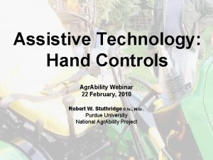 Assistive Technology Hand Controls Agr Ability Webinar 22