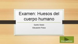 Examen Huesos del cuerpo humano Quinto Grado Educacin