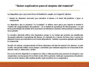 Guion explicativo para el empleo del material Las