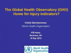 The Global Health Observatory GHO Home for injury