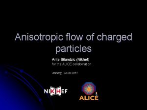 Anisotropic flow of charged particles Ante Bilandzic Nikhef