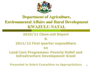 Department of Agriculture Environmental Affairs and Rural Development