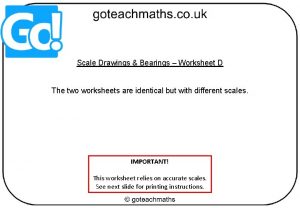 Scale Drawings Bearings Worksheet D The two worksheets